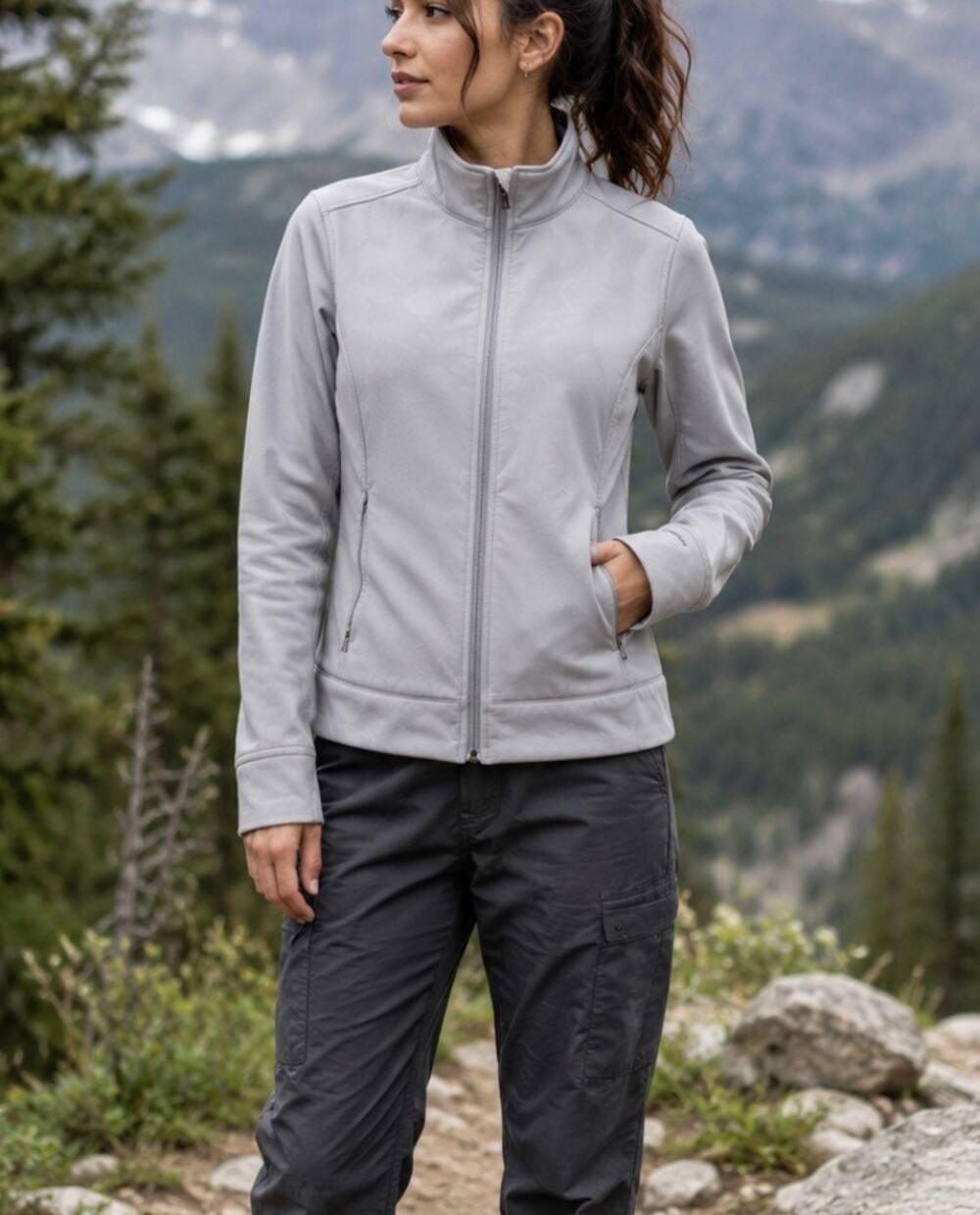 Patagonia soft shell full zip jacket outdoor hiking Gorpcore fall coat gray XS